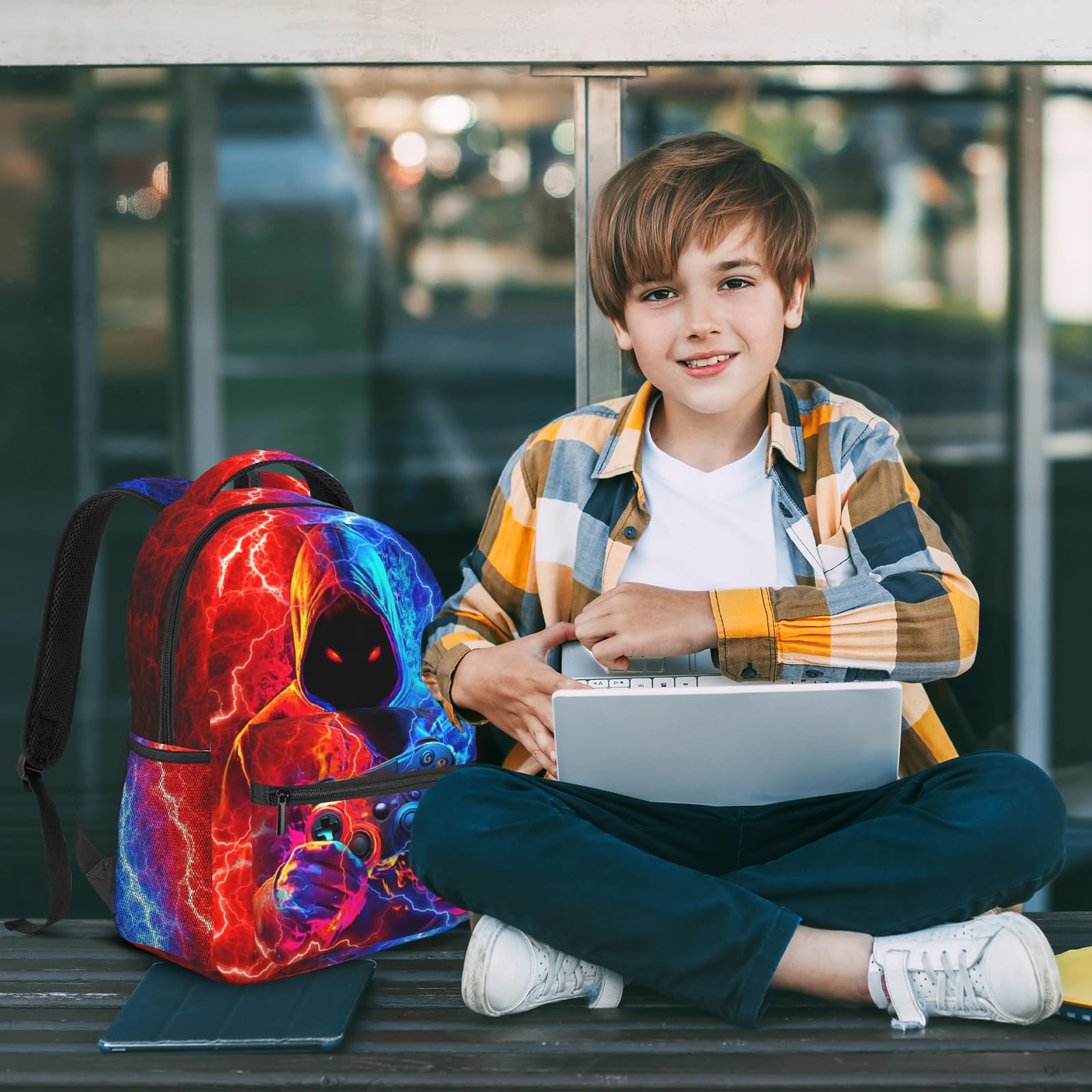 Kids Gaming Backpack for Boys & Girls - Durable School Backpack for Ages 6-18 | Elementary & Middle School Bookbag with Laptop Compartment | Perfect for Travel, School & Daily Use