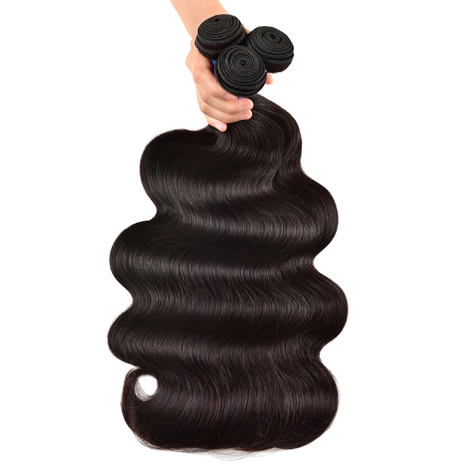 Premium 100% Unprocessed Brazilian Body Wave Human Hair Bundles - 3 Bundles Set (22/24/26 Inch) - 10A Grade Virgin Hair for Black Women - Natural Color Hair Extensions for Styling, Volume & Everyday Glam
