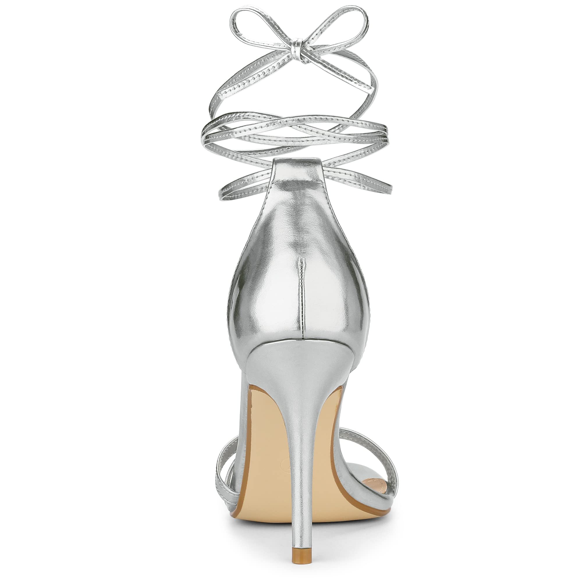 Allegra K Women's Open Toe Lace Up Stiletto Heel Sandals - Sexy High Heels for Parties, Weddings & Evening Events