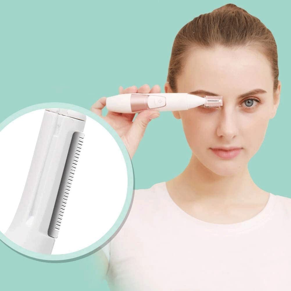 Painless Electric Eyebrow Trimmer for Women - Cordless Facial Hair Remover for Eyebrows, Lips, Armpit & Bikini Area | Portable Rechargeable Lady Shaver | Perfect for Travel, Home Use & Salon Grooming