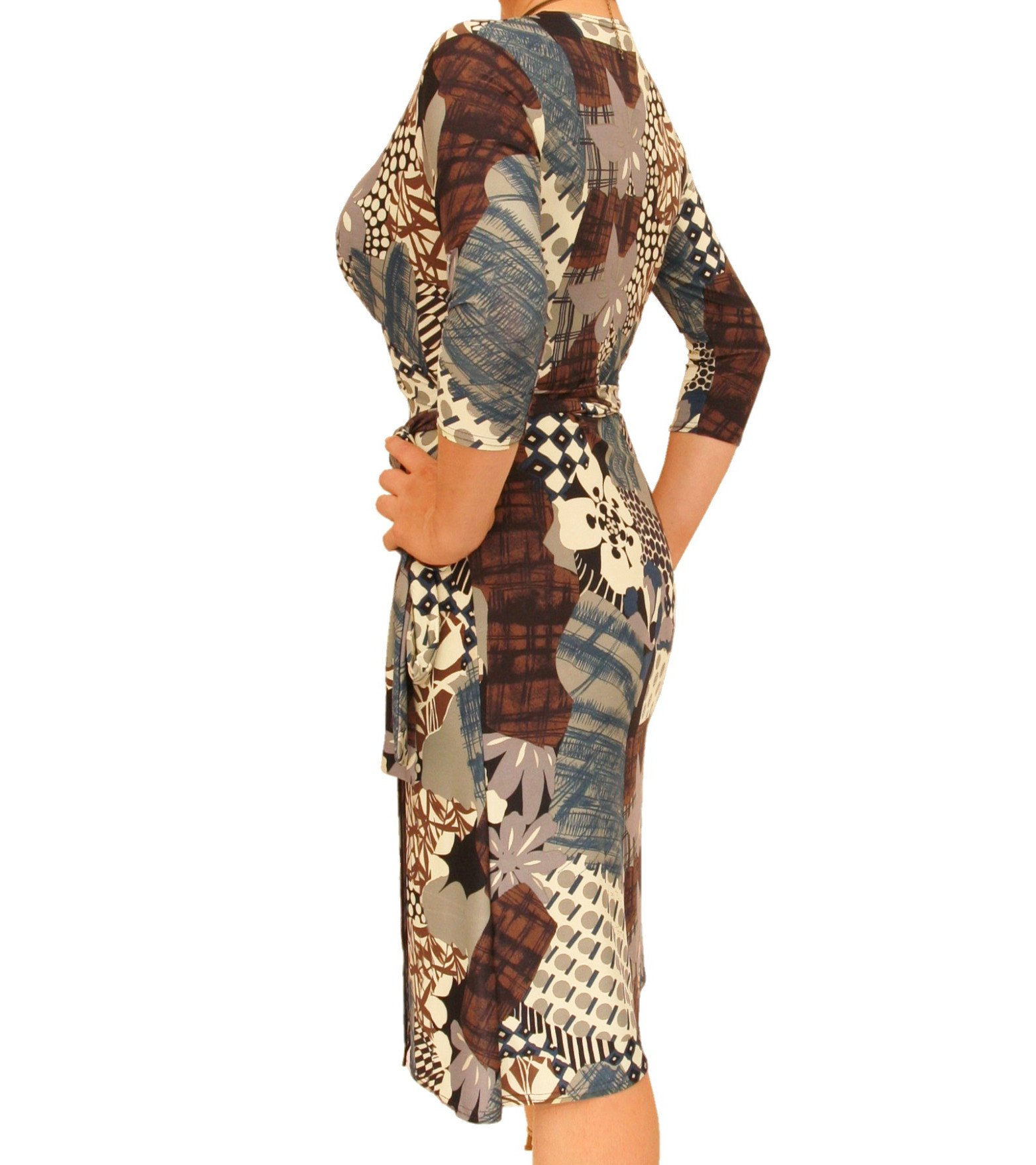 Stylish Women's Print Slinky Wrap Dress - Flattering & Comfortable for Casual Outings, Date Nights & Summer Parties
