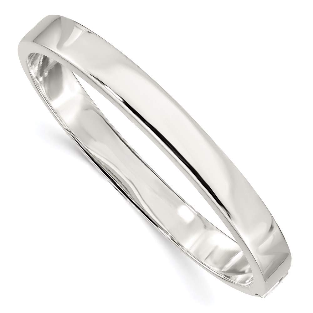 Ryan Jonathan Sterling Silver 8mm Hinged Bangle Bracelet for Women - Elegant Adjustable Jewelry for Everyday Wear, Special Occasions & Gifts