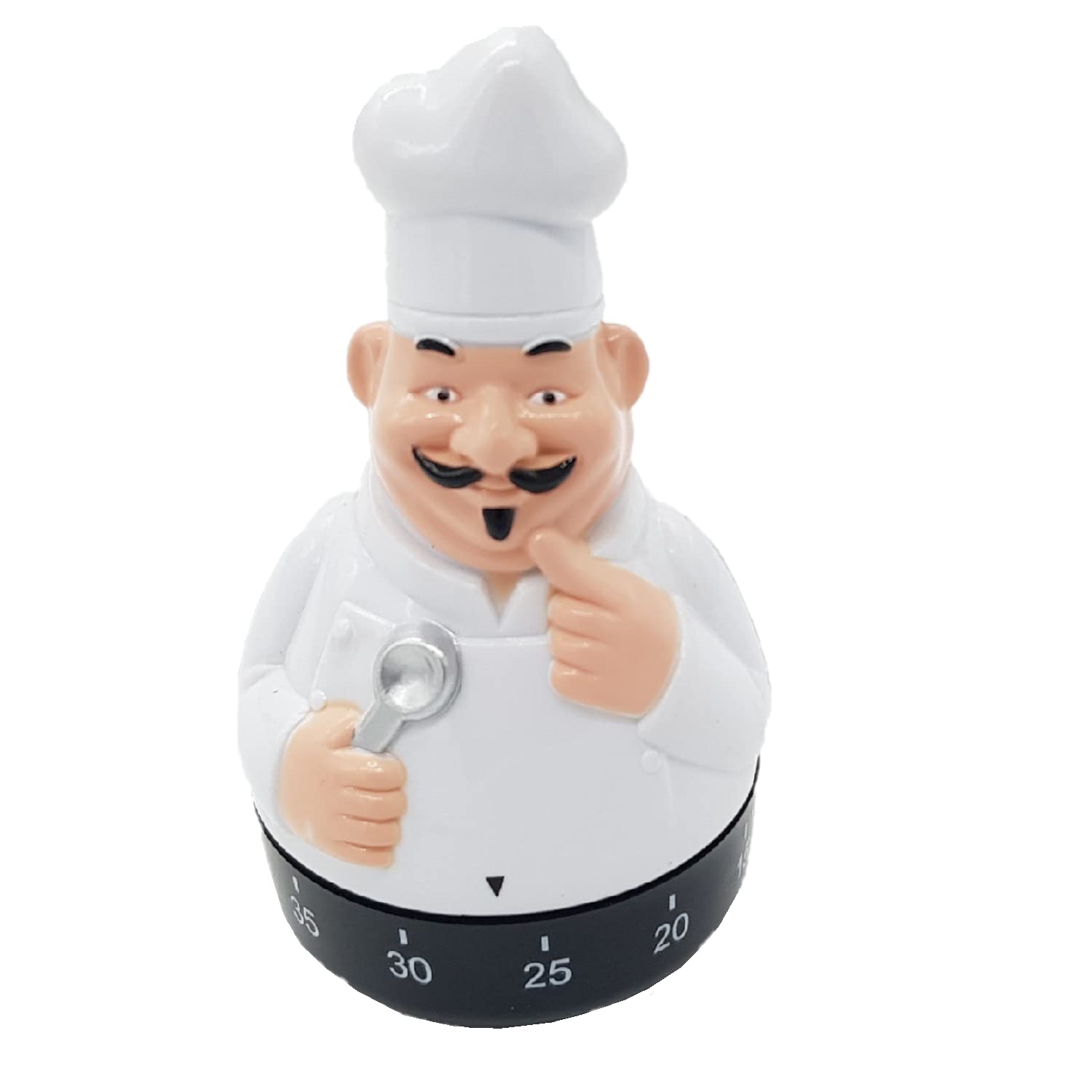 ZENZERO® Analog Kitchen Timer in Chef Shape - 60 Minute Countdown - Random Color (Red/Black/White) - Perfect for Cooking, Baking & Kitchen Use
