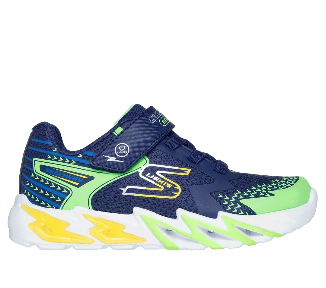 Skechers Navy Multi S Lights Flex Glow Bolt Toddler Sneakers - Comfortable Kids Shoes for Running, Walking & Playtime - Perfect for Toddlers' Daily Activities & Outdoor Adventures