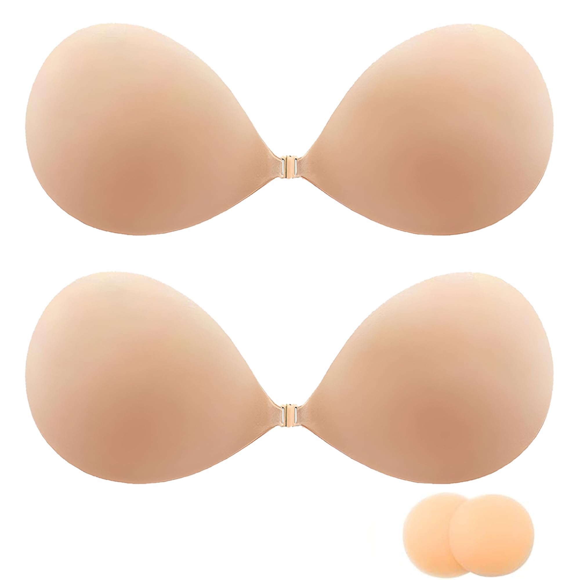 Sticky Bra Push Up - Backless Strapless Adhesive Bra for Women, Invisible Lift Up Bras 2 Pack - Perfect for Backless Dresses, Wedding Gowns & Summer Tops
