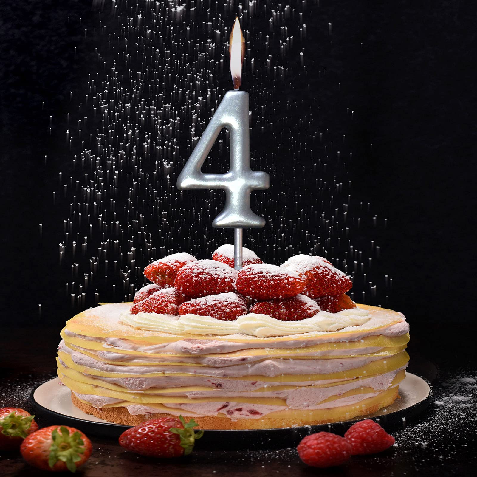 10-Piece Silver Birthday Number Candles Set for Cakes - Perfect for Kids & Adults Birthday Parties, Anniversaries, and Celebrations