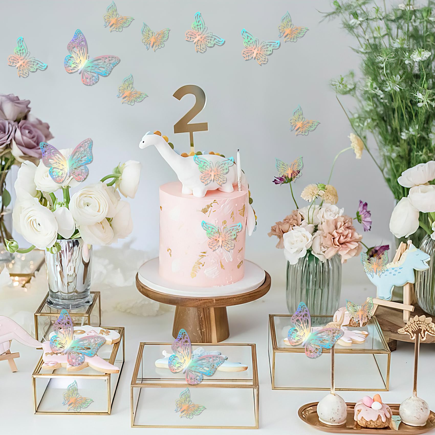 Beautiful Butterfly Wall Decals & Stickers - Room Decor for Girls, Birthday Party, Nursery, Home - Self-Adhesive Removable Wall Art for Bedroom, Living Room, Kids Room