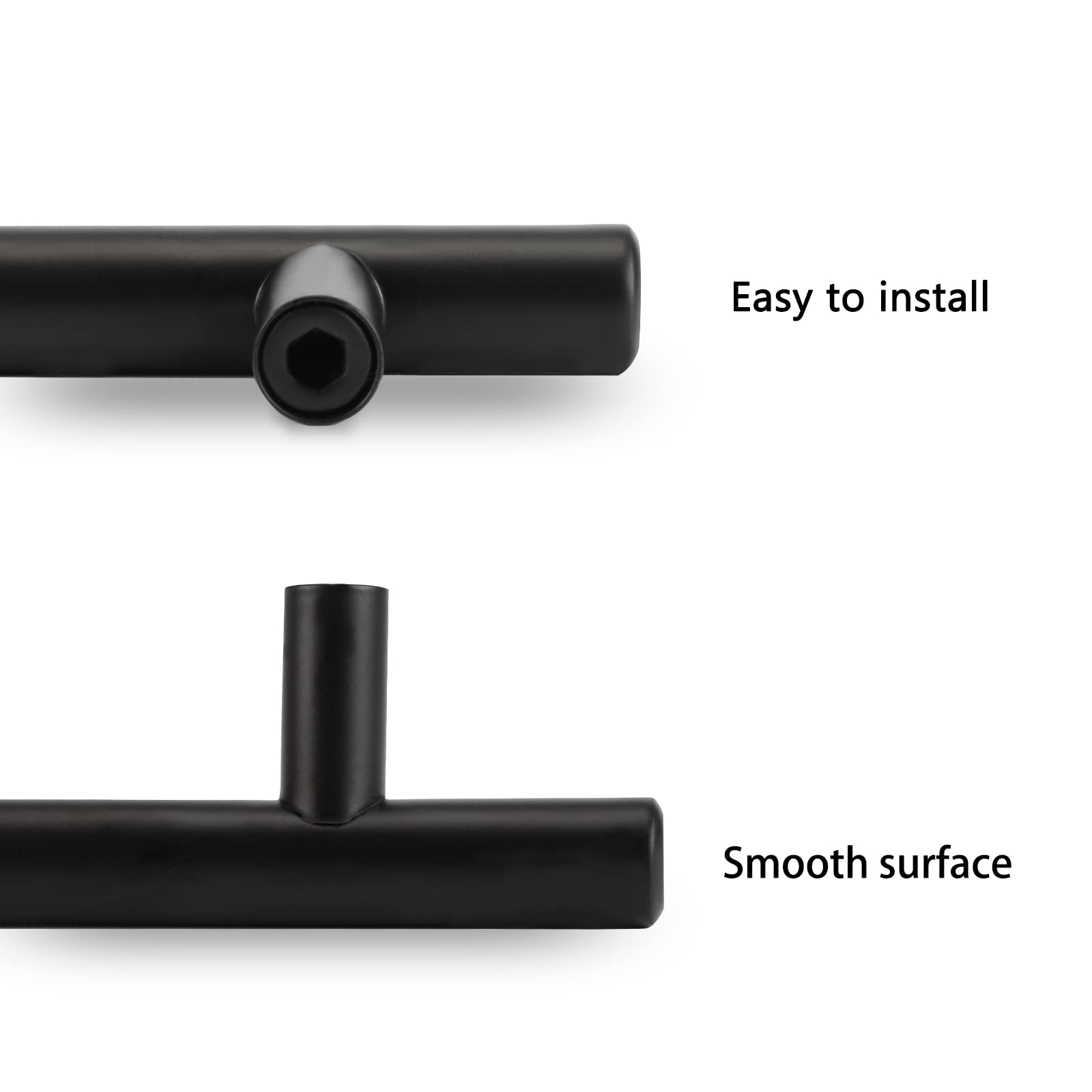 Homdiy 3 Inch Black Cabinet Handles - 15 Pack HD201BK T Bar Drawer Pulls | Durable Kitchen Cabinet Hardware for Bathroom, Closet & Wardrobe | Perfect for Modern Home & Office Furniture Upgrade