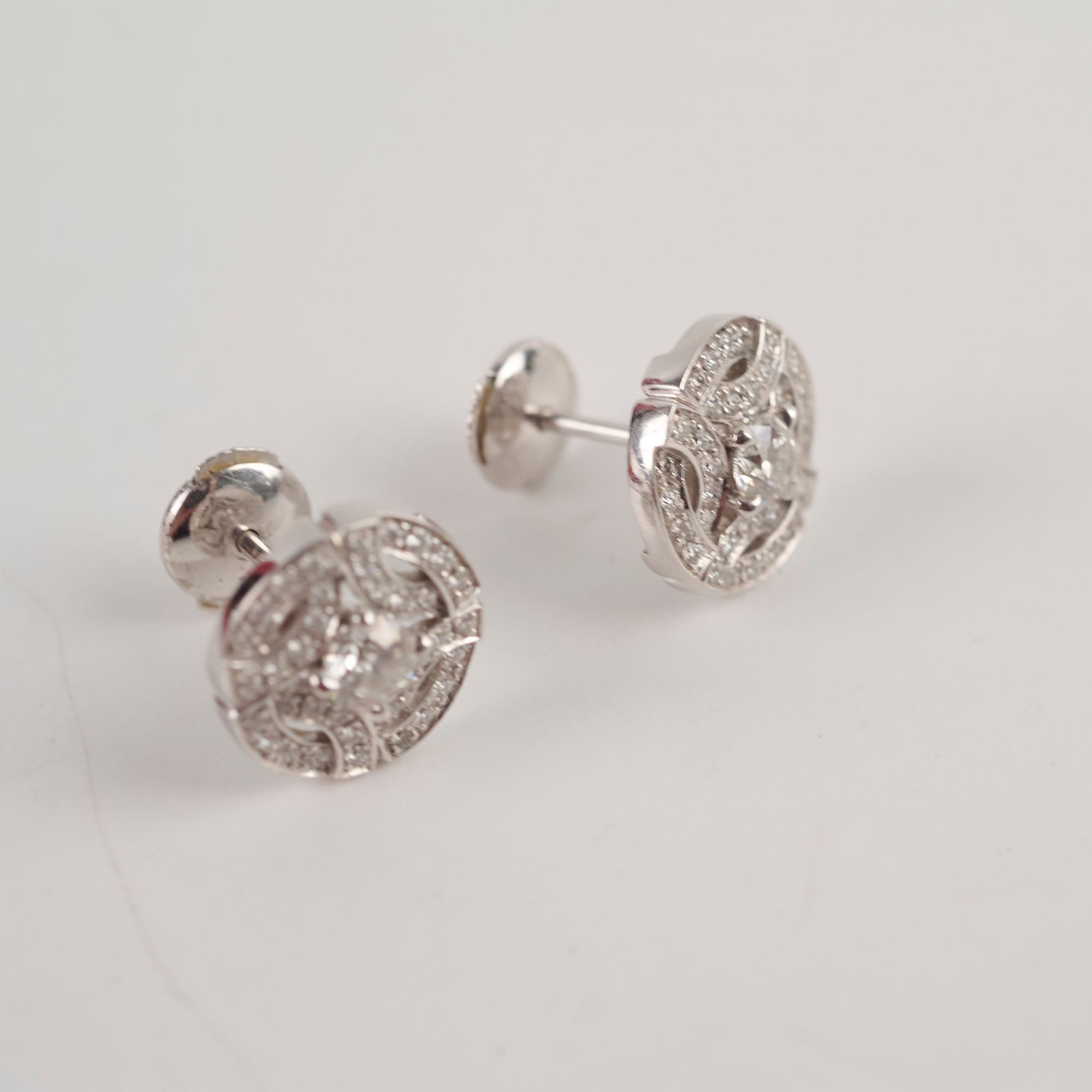 Cartier White Gold Diamond Stud Earrings 0.19 Carat - Elegant Luxury Jewelry for Women, Perfect for Weddings, Parties & Special Occasions