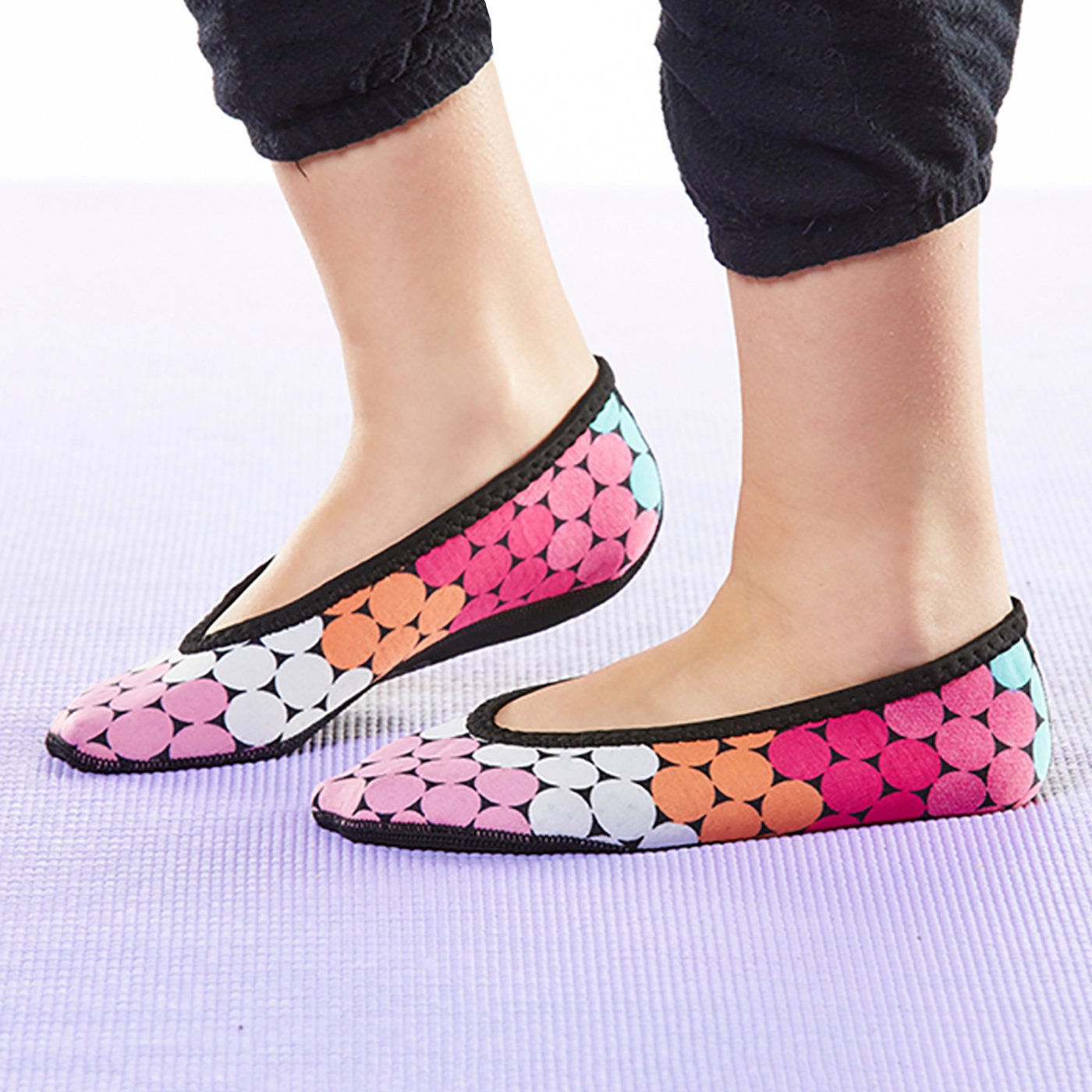 NUFOOT Women's Ballet Flats - Comfortable Travel Slippers, Yoga Socks & Indoor Shoes for Home, Office & Yoga Practice | Breathable & Lightweight