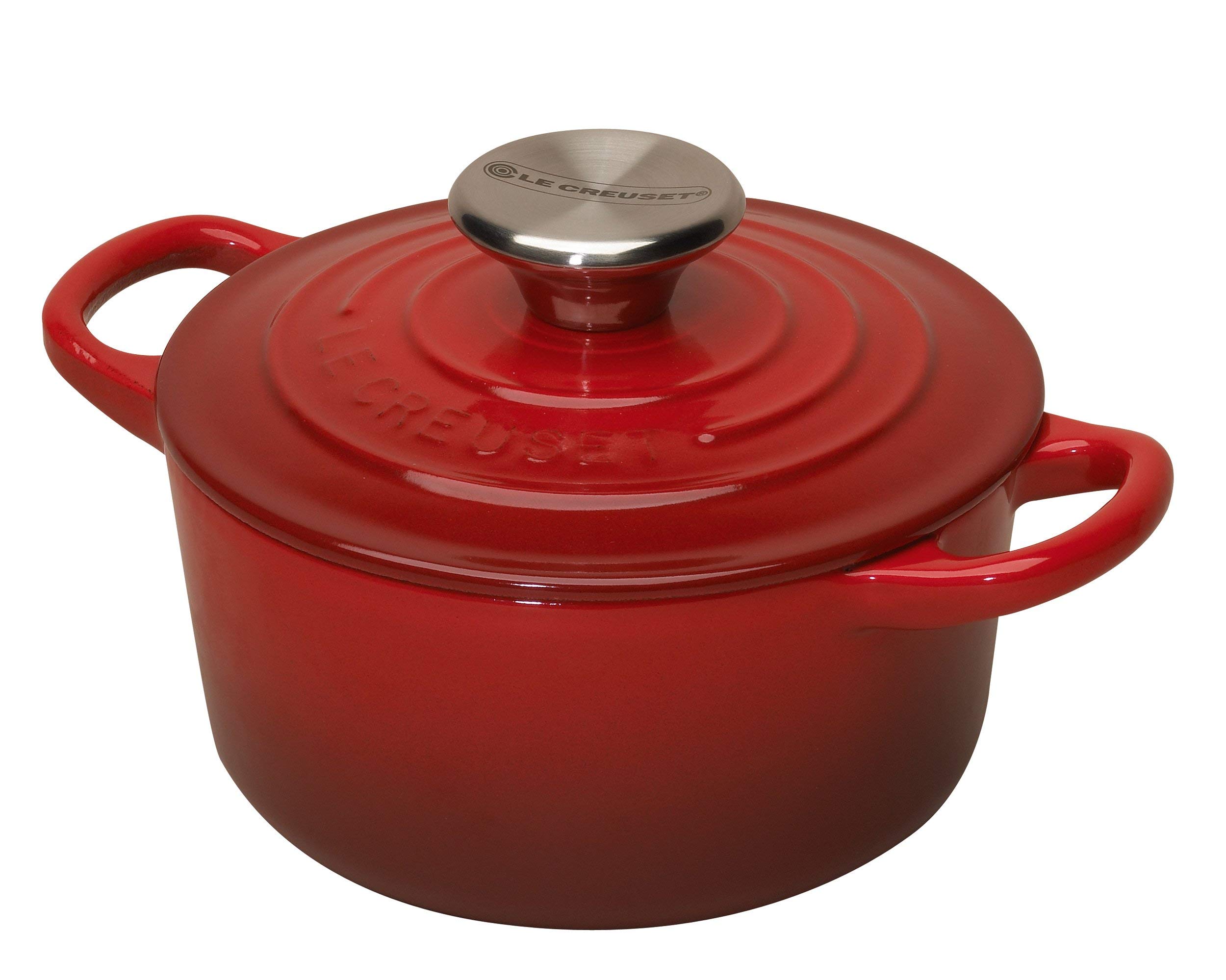 Le Creuset Enameled Cast Iron Mini Cocotte with Lid, 1/3 Quart, Cerise Red - Perfect for Individual Desserts, Side Dishes & Elegant Serving