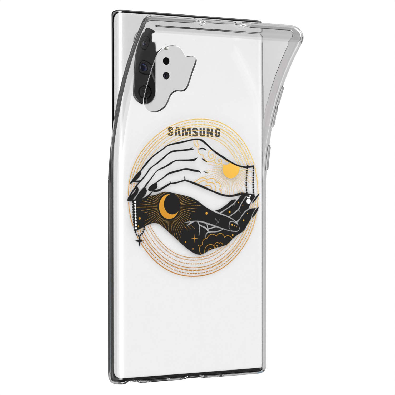 Celestial Slim Spiritual Phone Case for Samsung Galaxy S24/S23 Ultra/S22 5G Plus/S21 FE/S20/S10 - Protective TPU Bohemian Aesthetic Silicone Cover with Yin Yang Design for Women | Perfect for Daily Use, Travel & Yoga