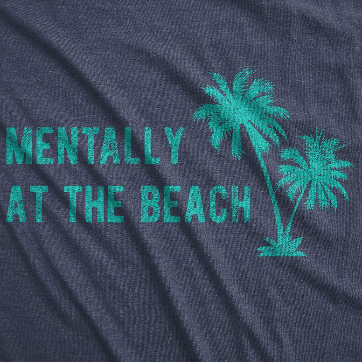 Funny Sarcastic Women's 'Mentally at The Beach' Vacation T-Shirt - Perfect for Summer Travel, Beach Trips & Relaxing Getaways