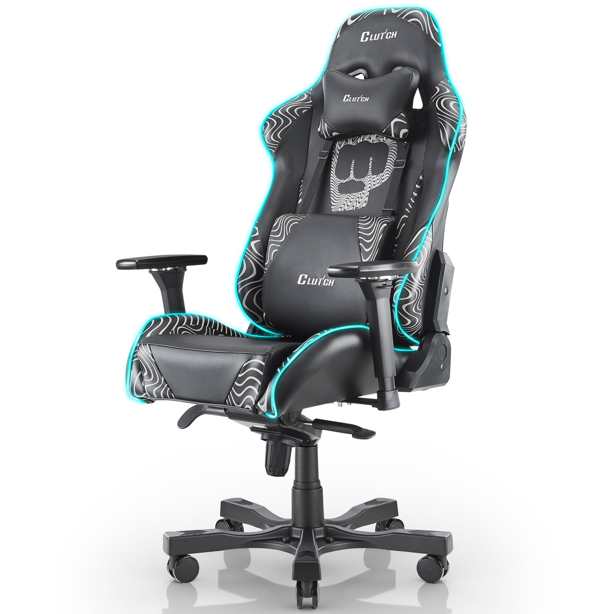 PewDiePie Throttle Series Ergonomic Gaming Chair with RGB LED Lighting - Black - Perfect for Esports, Streaming & Home Office Setup