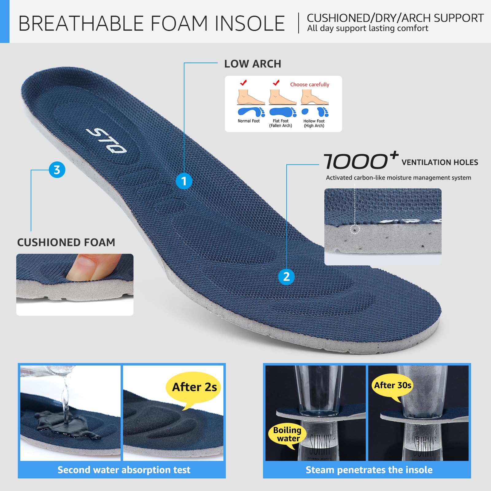 STQ Women's Slip-On Walking Shoes - Breathable Non-Slip Work Sneakers with Air Cushion & Arch Support - Comfortable Orthopedic Shoes for Nurses, Waitresses & All-Day Wear