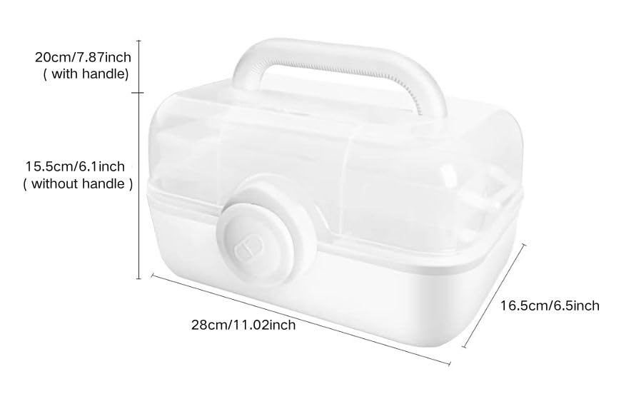 Uotyle 3-Layer Portable Medicine Storage Box with Handle - Household Pill Organizer for Daily Medication, Travel & First Aid (White) - Perfect for Home, Office & Travel Use