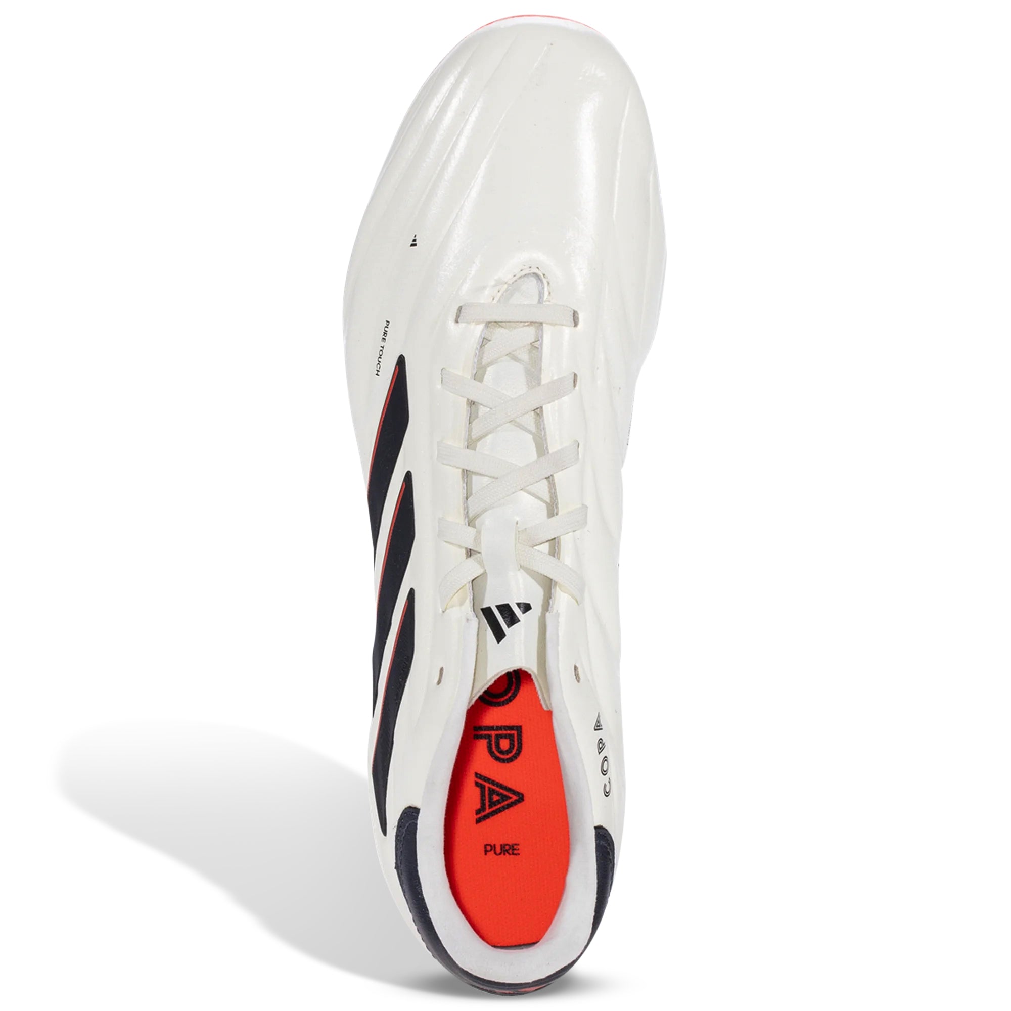 Adidas Copa Pure 2 Pro FG Firm Ground Soccer Cleats for Men - Ivory/Core Black/Solar Red - Lightweight Football Shoes for Professional Matches & Training