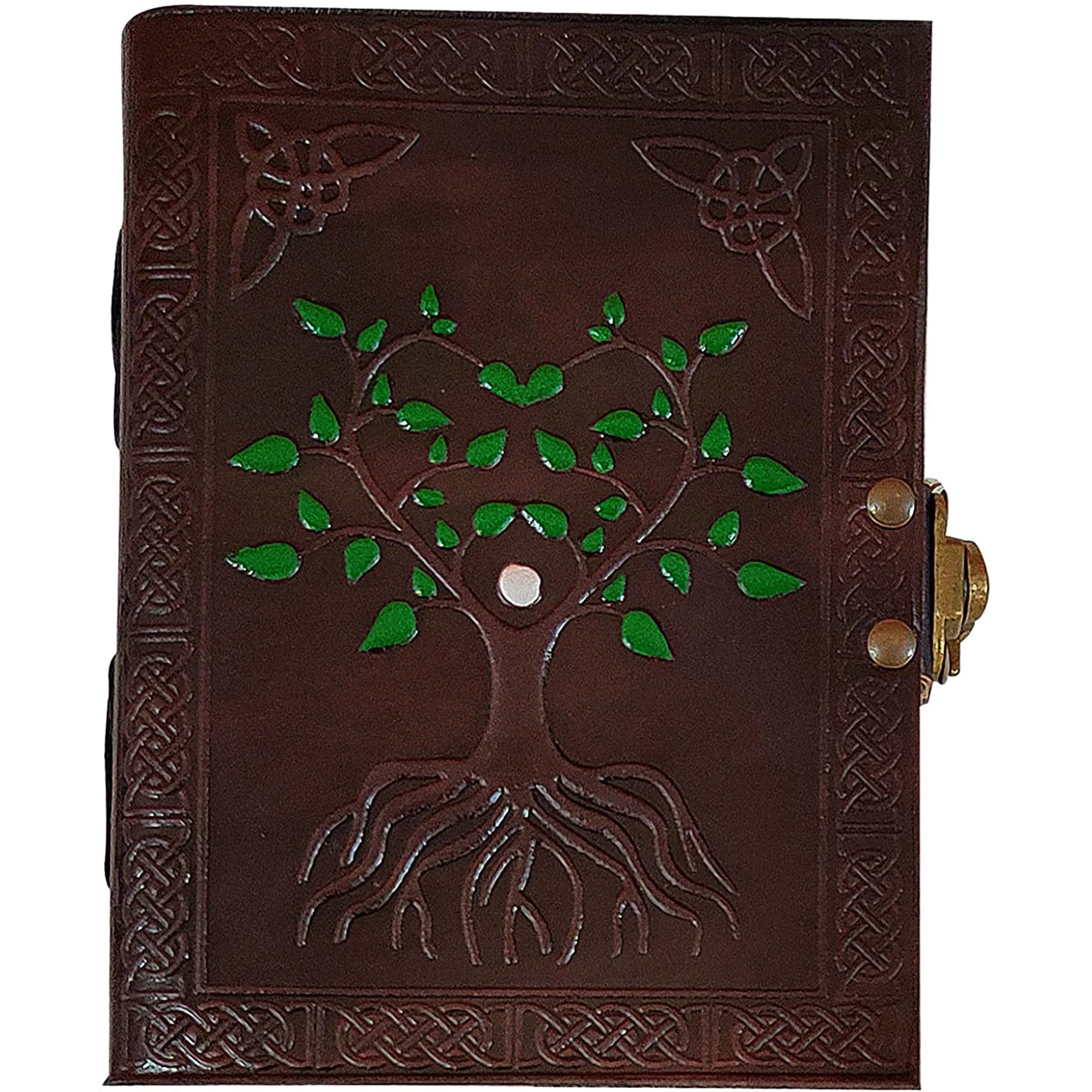 Hand Painted Tree of Life Leather Journal - Travel Diary Notebook for Women & Men, Large Size - Perfect for Writing, Sketching & Gift Giving