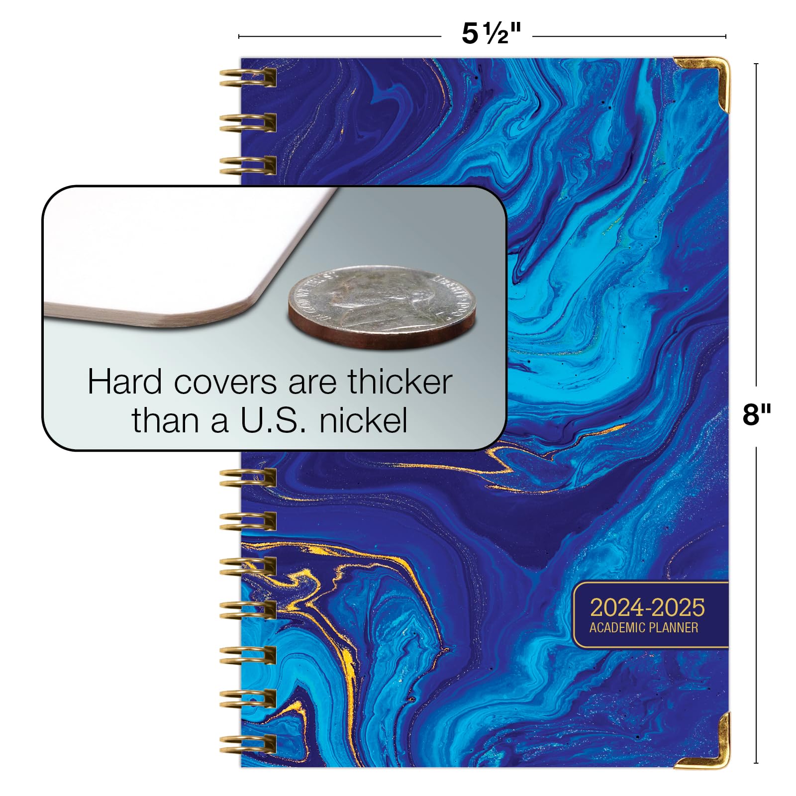 2024-2025 Academic Year Hardcover Planner (June 2024-July 2025) - 5.5