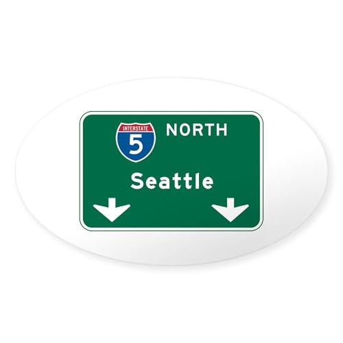 Clear - Seattle, Wa Highway Sign Oval Sticker