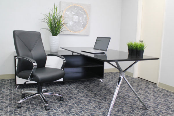 Premium Boss Leather Plus Executive Office Chair B10101 - Ergonomic High Back Desk Chair for Home & Business Workspaces