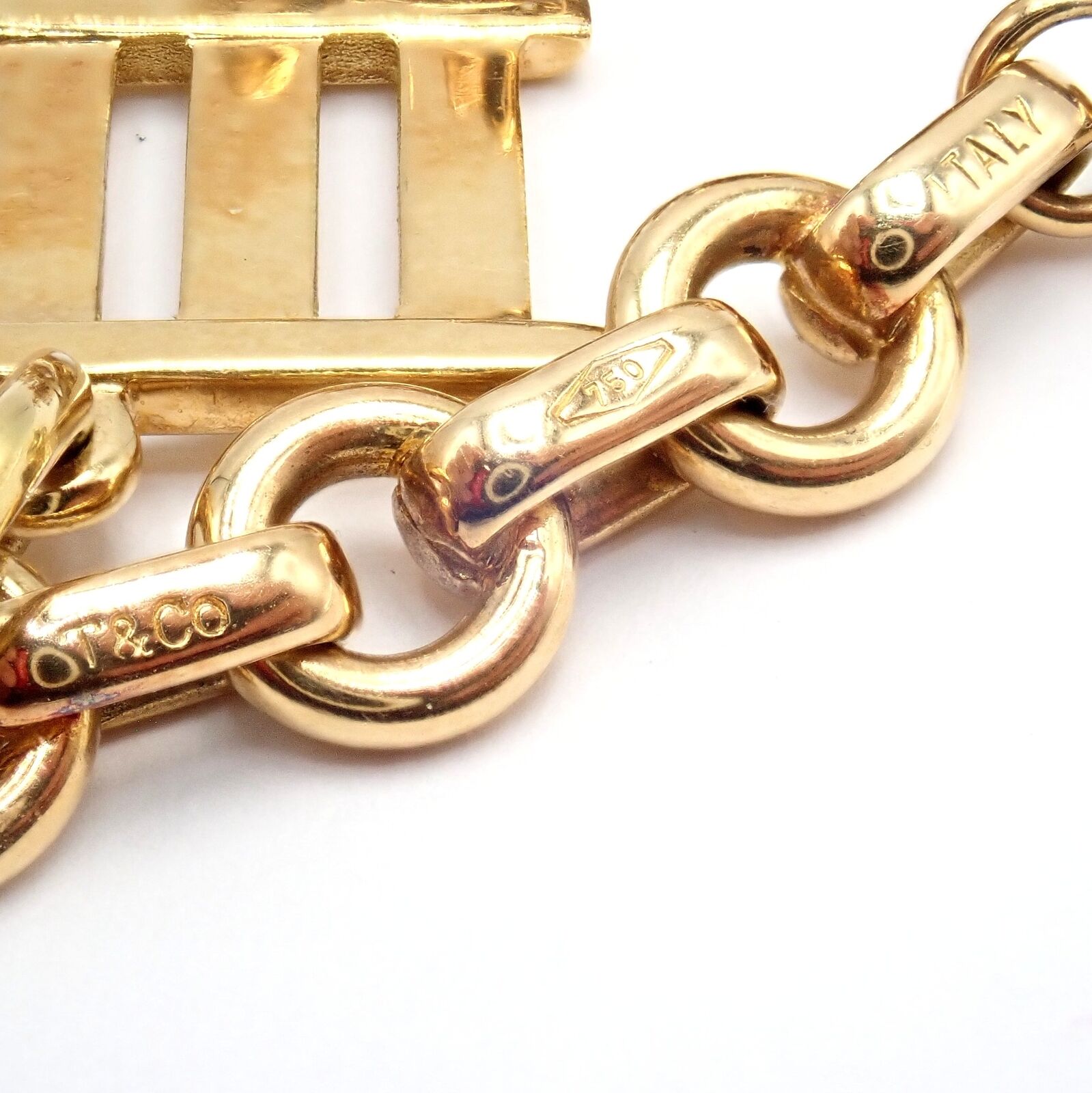 Vintage Tiffany & Co. 18k Yellow Gold Atlas Charm Bracelet 2003 - Elegant Jewelry for Women, Perfect Gift for Anniversary & Special Occasions