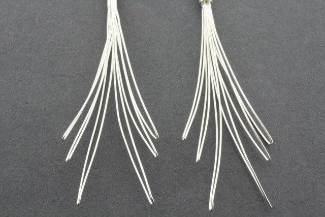 Long Brush Earrings Sterling Silver - Elegant Dangle Earrings for Women, Perfect for Parties, Weddings & Everyday Wear