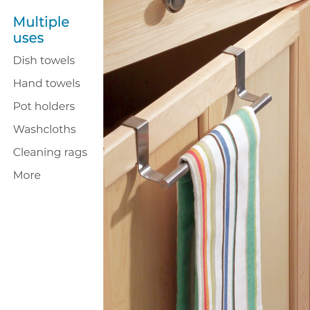 iDesign Orbinni Steel Over the Door Organizer - Rose Gold Valet Hook for Bedroom, Closet & Bathroom Storage | 4