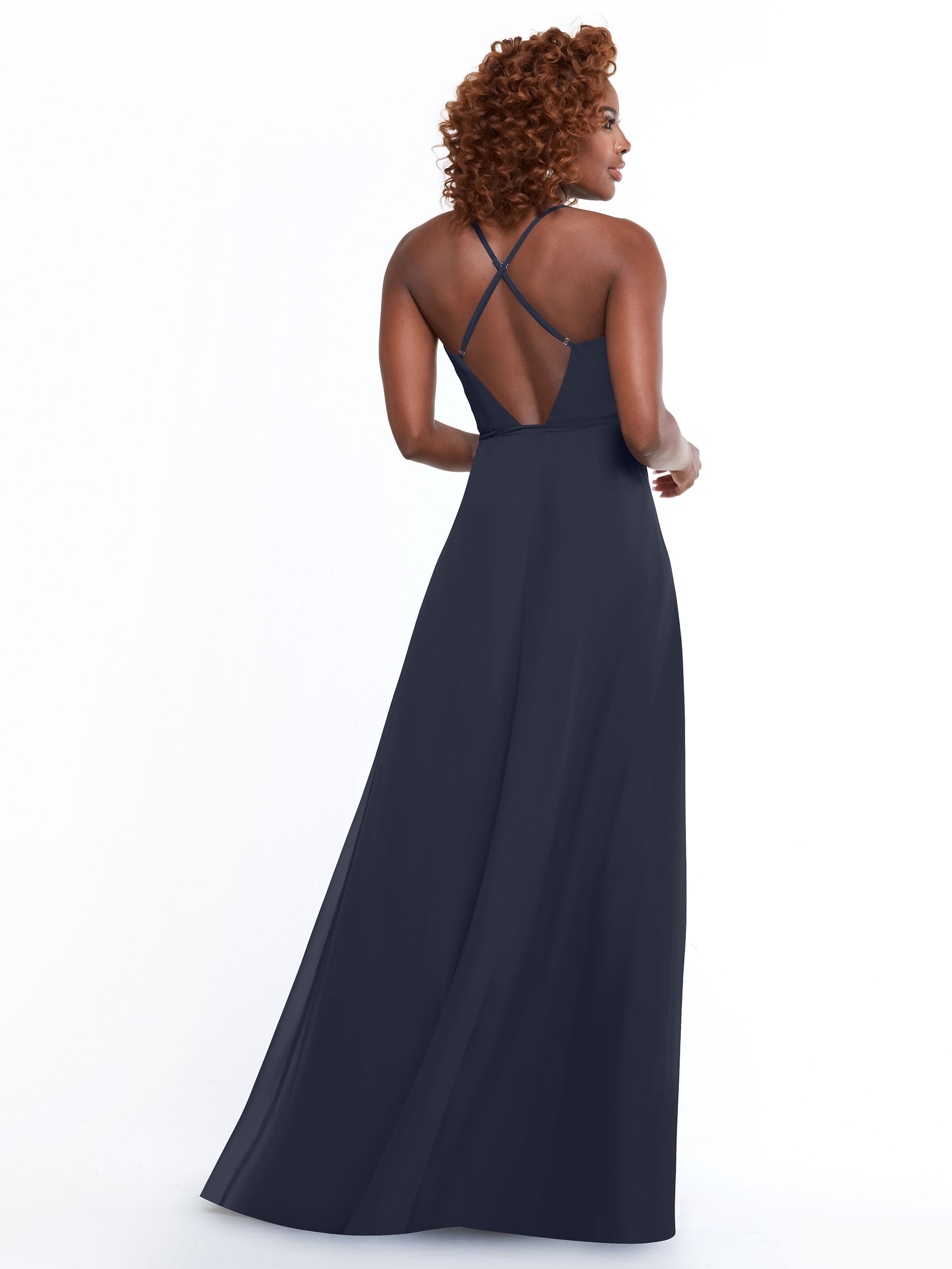 Elegant 80171 Sheath Chiffon Bridesmaid Dress with Adjustable Self-Tie Waist Sash - Perfect for Weddings, Formal Events & Special Occasions