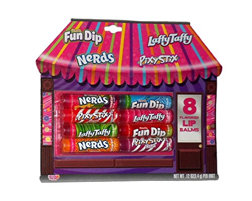 Lotta Luv 8-Pack Candy Flavored Lip Balms for Dry Lips - Moisturizing & Long-Lasting Lip Care - Perfect for School, Work, Travel & Daily Use