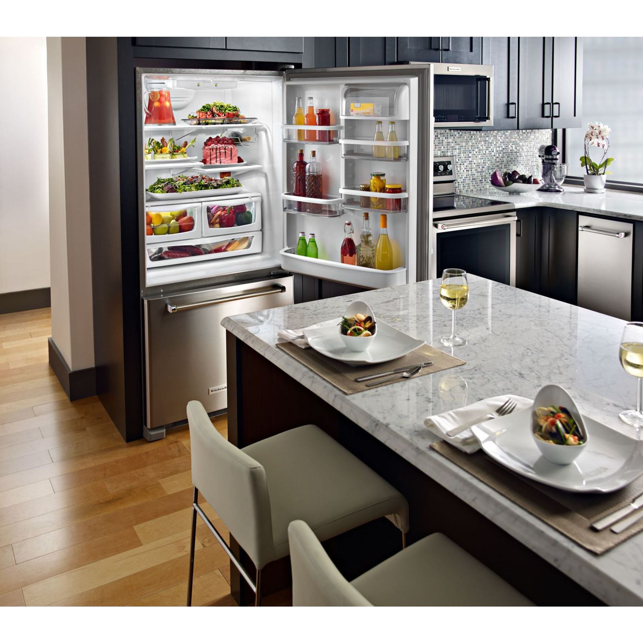 KitchenAid KRBR102ESS 36-Inch Bottom Freezer Refrigerator - Stainless Steel, Energy Star Certified | Perfect for Modern Kitchens & Open Floor Plans