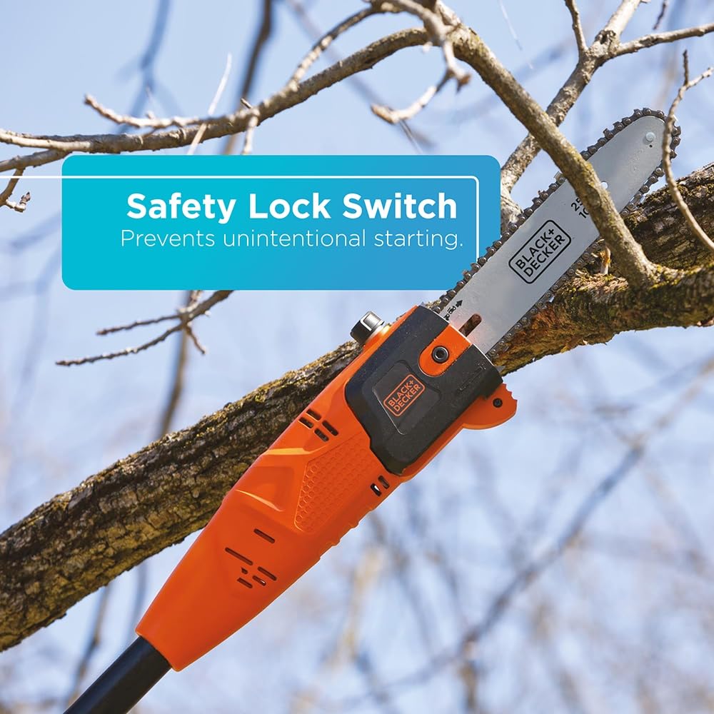 BLACK+DECKER 20V MAX Cordless Pole Saw - 10Ft Electric Chainsaw with Battery & Charger (LPP120-CA) for Tree Trimming, Branch Cutting & Yard Maintenance | Perfect for Home Garden Care & Landscaping