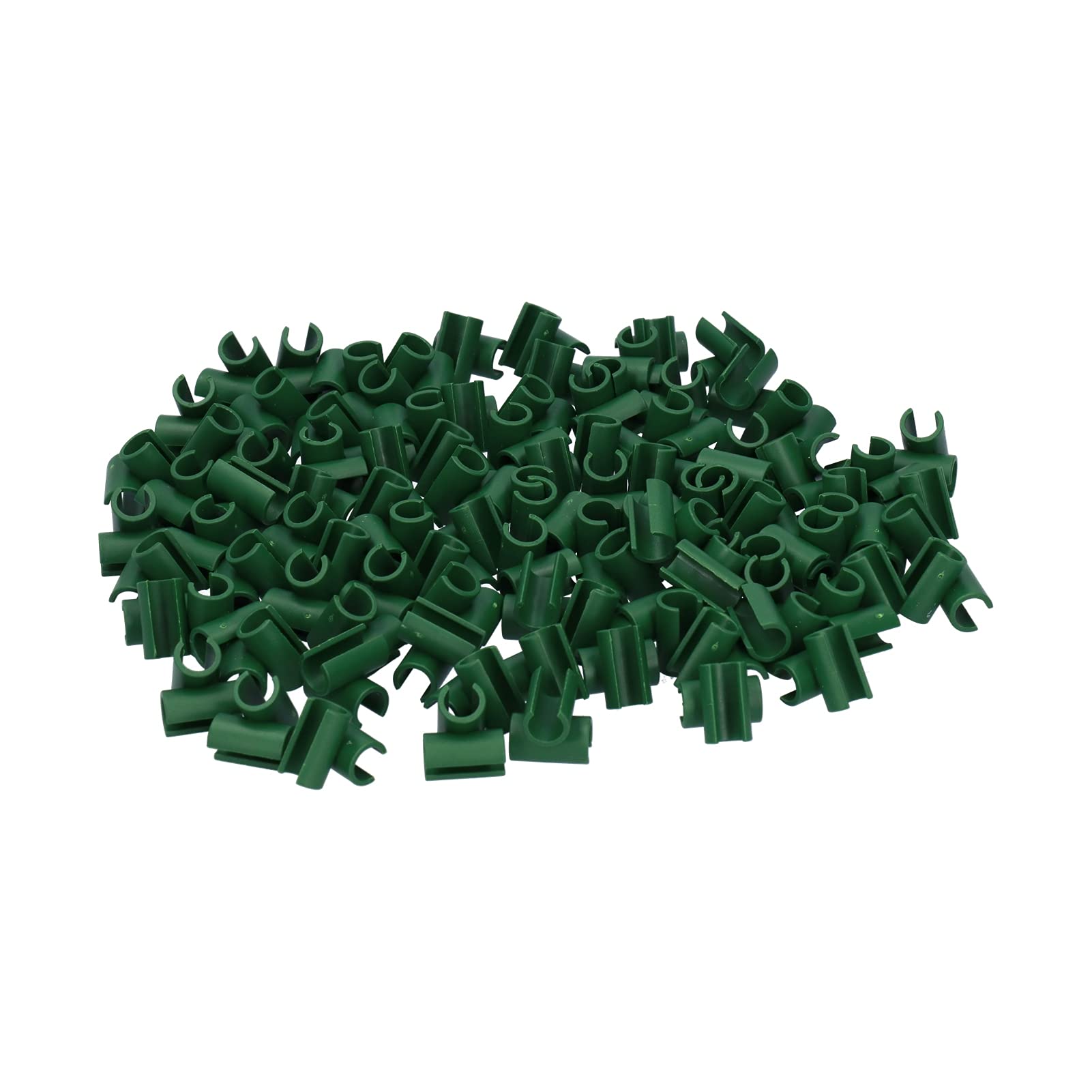100Pcs Garden Clamps for Plants - Heavy Duty Plastic Buckle Clips for 8mm Pipes, Gardening Supplies for Agriculture, Greenhouse & Outdoor Use