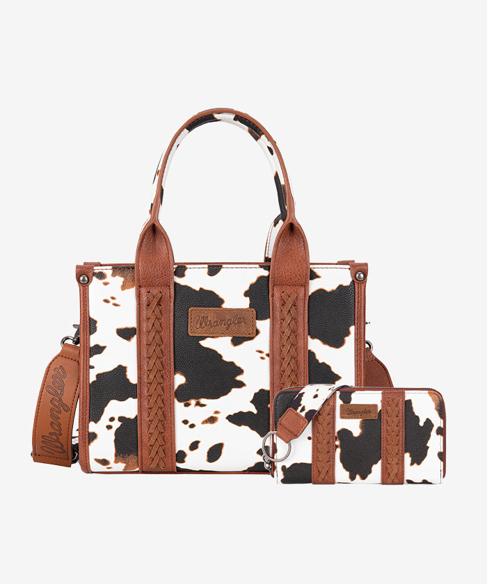 Wrangler Cow Print Concealed Carry Crossbody Bag Set for Women - Fashionable & Functional Concealed Carry Purse for Everyday Use, Travel, and Outdoor Activities