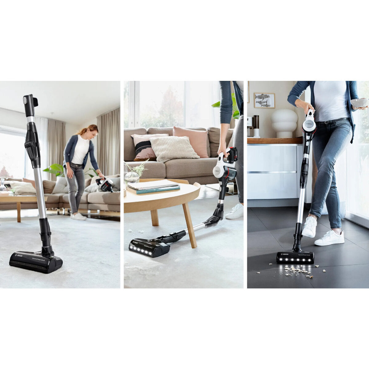 Bosch Unlimited 7 Cordless Vacuum Cleaner - Powerful 25KPA Suction, Lightweight, White (BCS711WAU) - Perfect for Hardwood Floors, Carpets & Pet Hair Cleaning