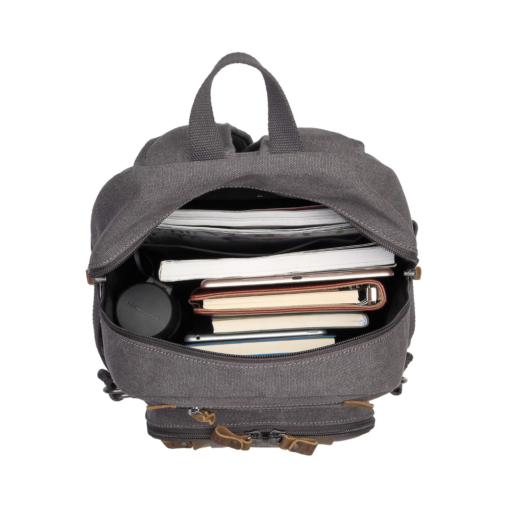 TRP0256 Troop London Classic Canvas Backpack - Medium Size Durable School & Travel Backpack for Men & Women - Perfect for College, Commuting & Outdoor Adventures