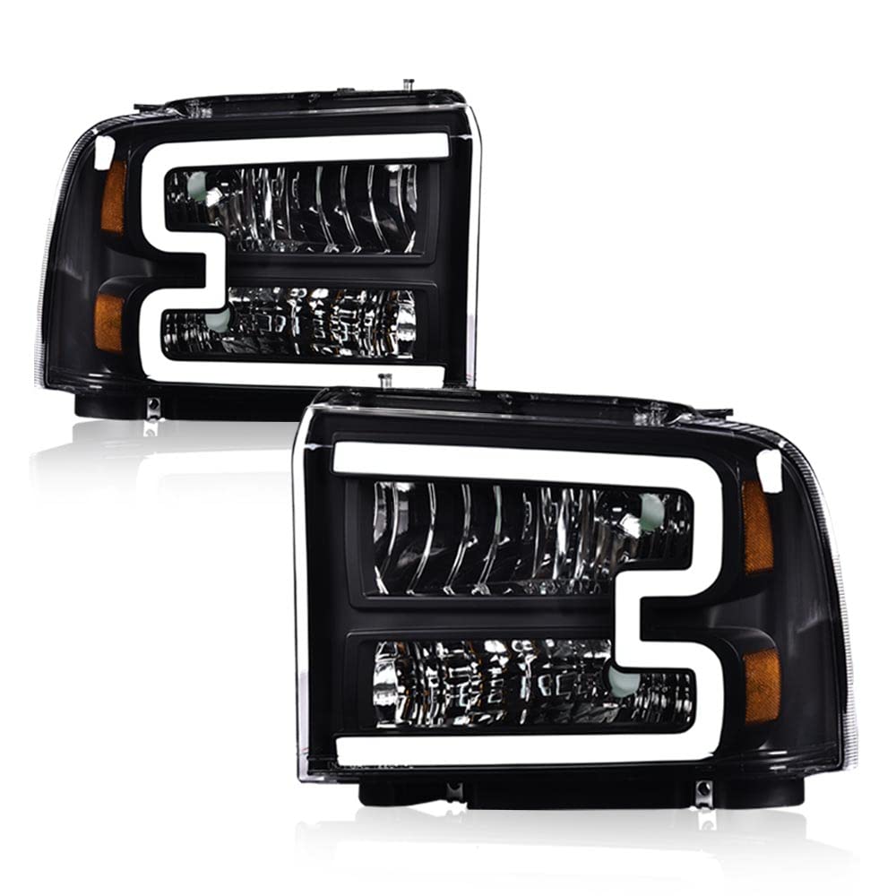 GRAND ORANGE LED DRL Bar for 2005-2007 Ford F250 F350 - Super Duty Headlight Assembly | Off-Road & Night Driving