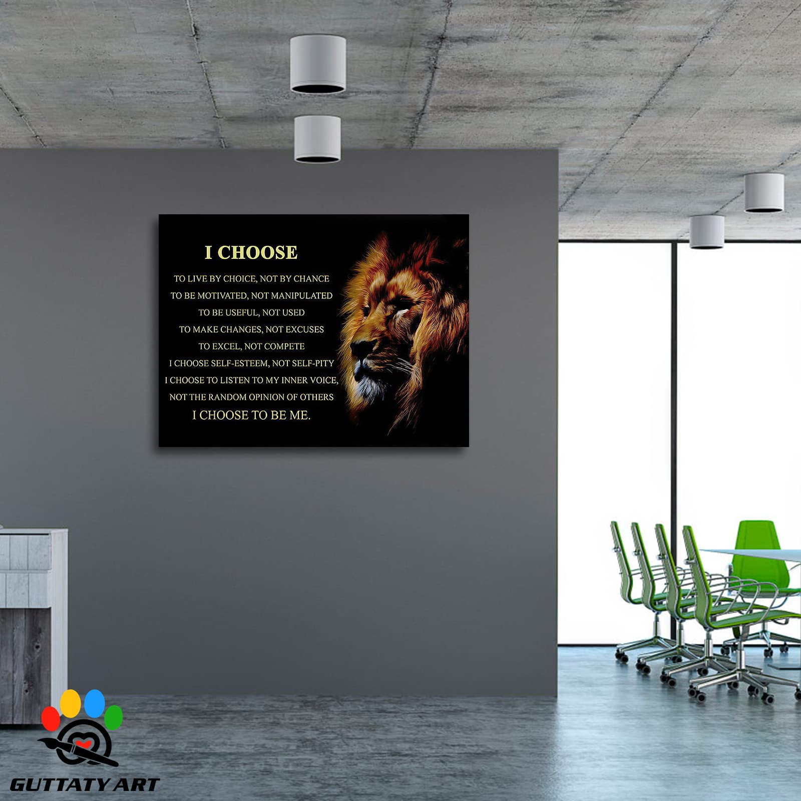 Lion Canvas Wall Art - Motivational Quotes Framed Print for Office & Home Decor, Black & White Lion Inspirational Picture (28x40 Inches) - Perfect for Living Room, Bedroom or Workspace