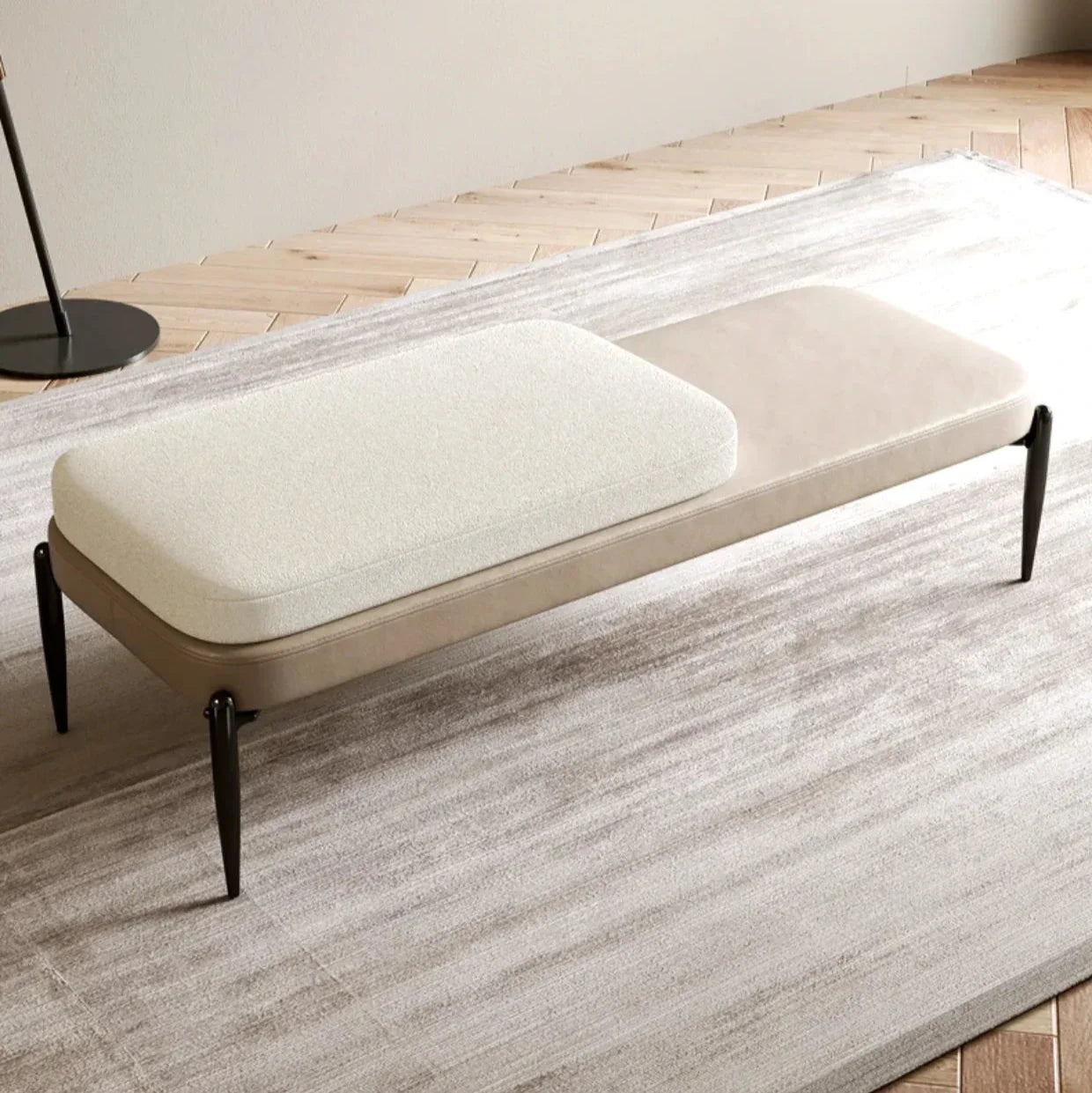 Premium Genuine Leather Shoe Bench - Elegant & Durable Entryway Seating for Hallway, Bedroom, or Dressing Room - Comfortable Shoe Storage & Sitting Solution
