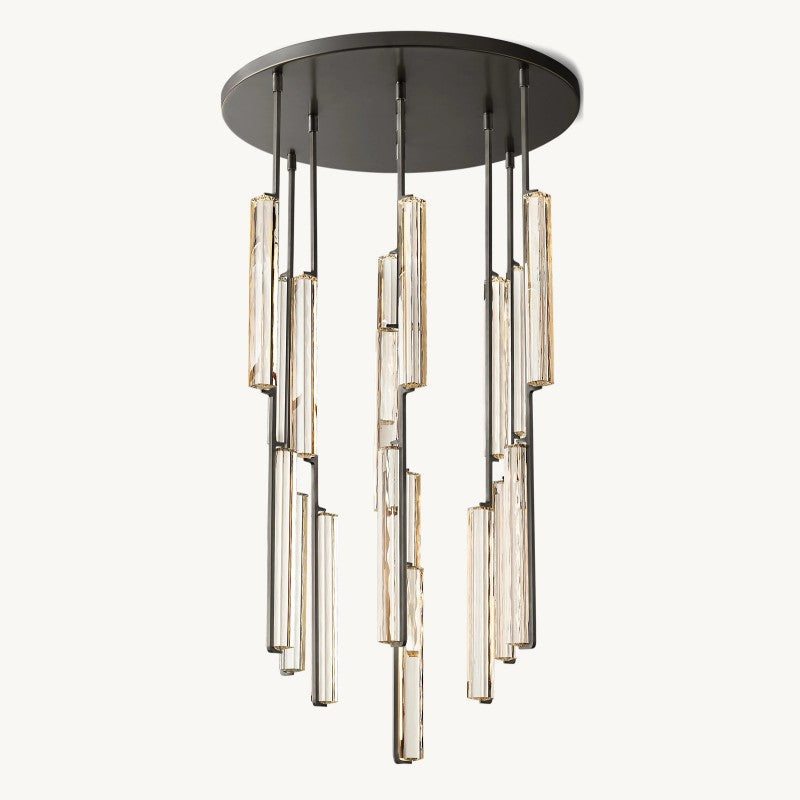 Elegant Ausle 40-Inch Round Crystal Chandelier - Modern Dining Room Lighting Fixture for Home Decor | Perfect for Living Room, Bedroom & Foyer