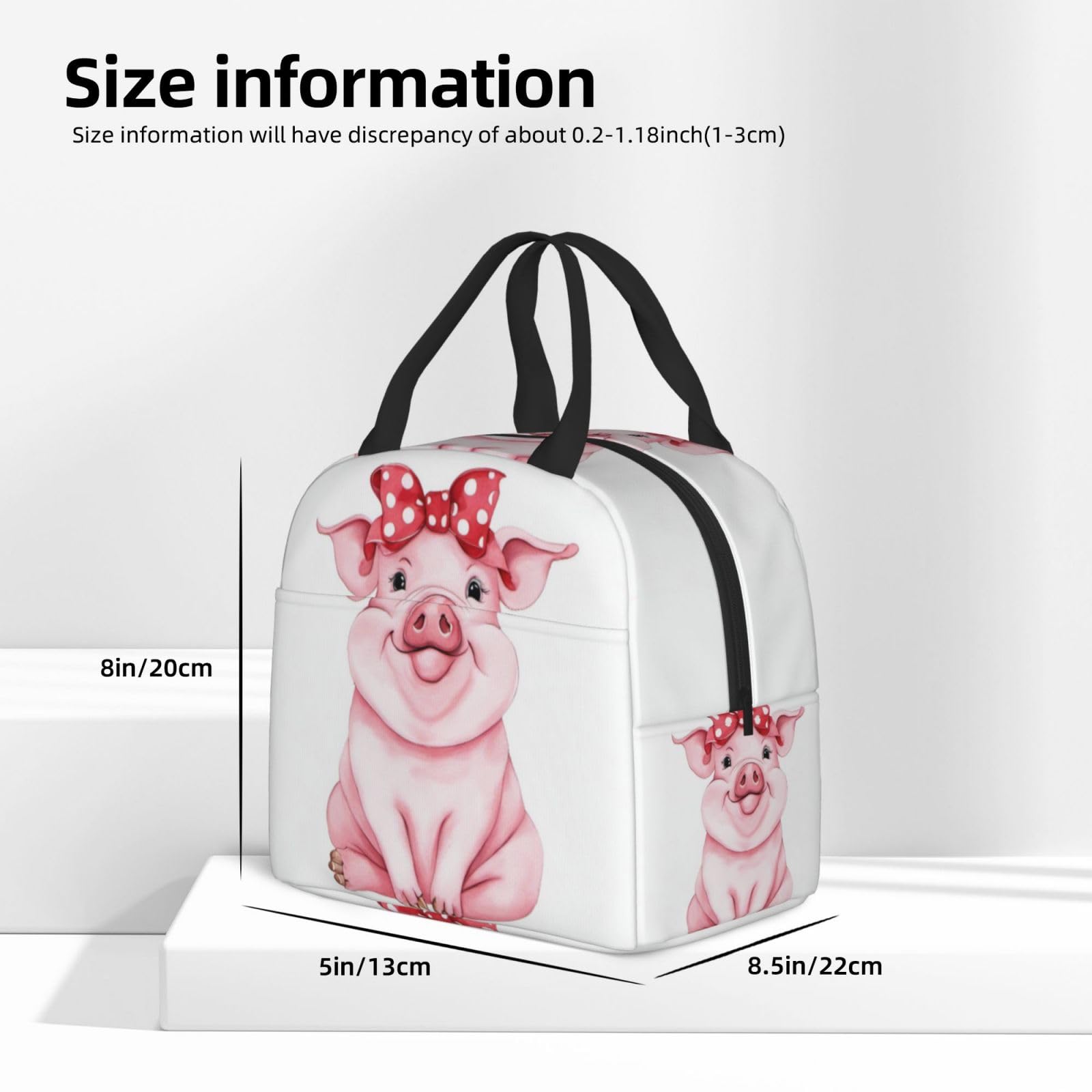 Insulated Pink Pig Lunch Box - Reusable Thermal Meal Bag for Kids, Adults, School, Work, Travel & Picnic - Perfect for Keeping Food Fresh On-the-Go
