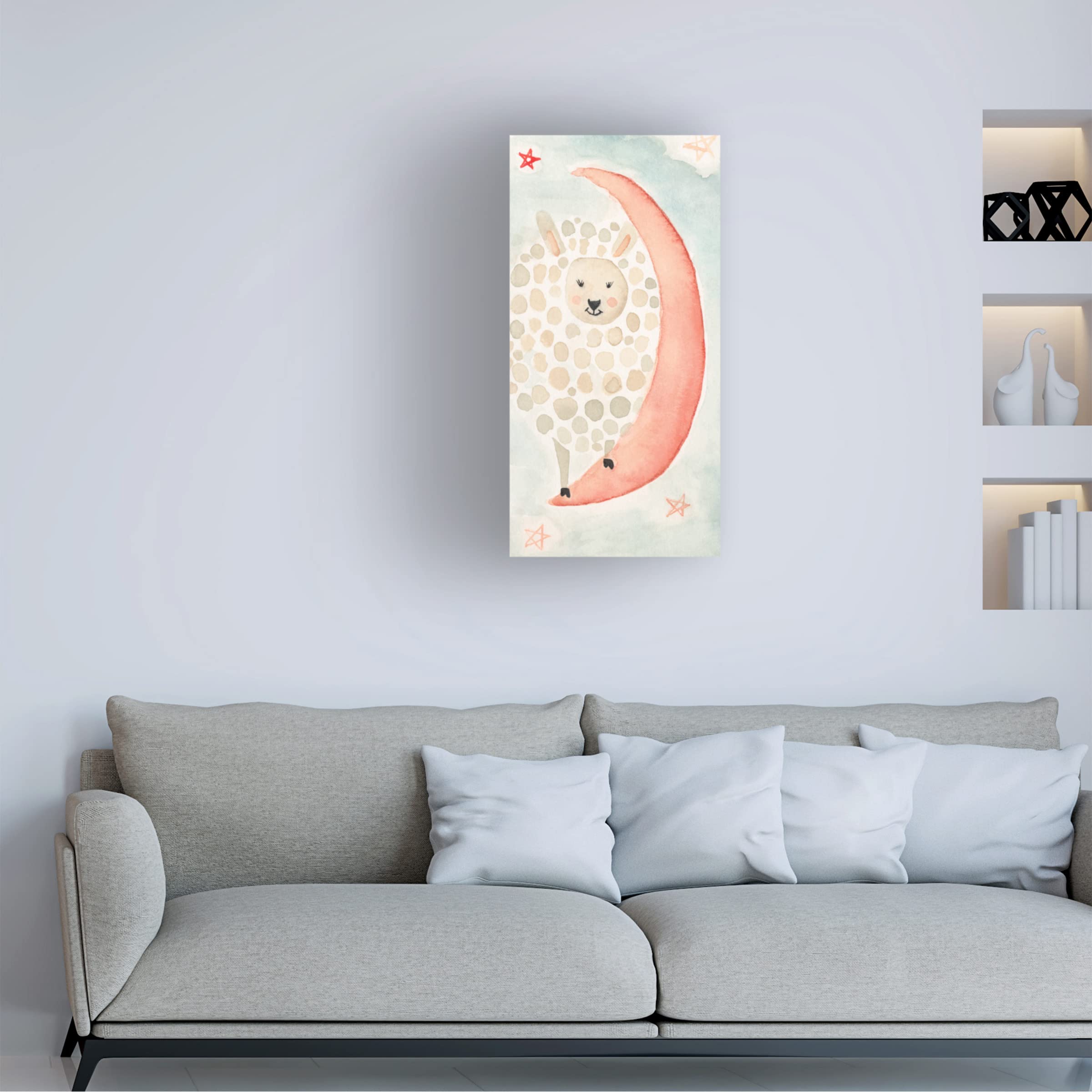Counting Sheep No.4 by Natalie Timbrook - Premium Canvas Wall Art Print for Home & Office Decor - Perfect for Bedroom, Nursery, or Meditation Space