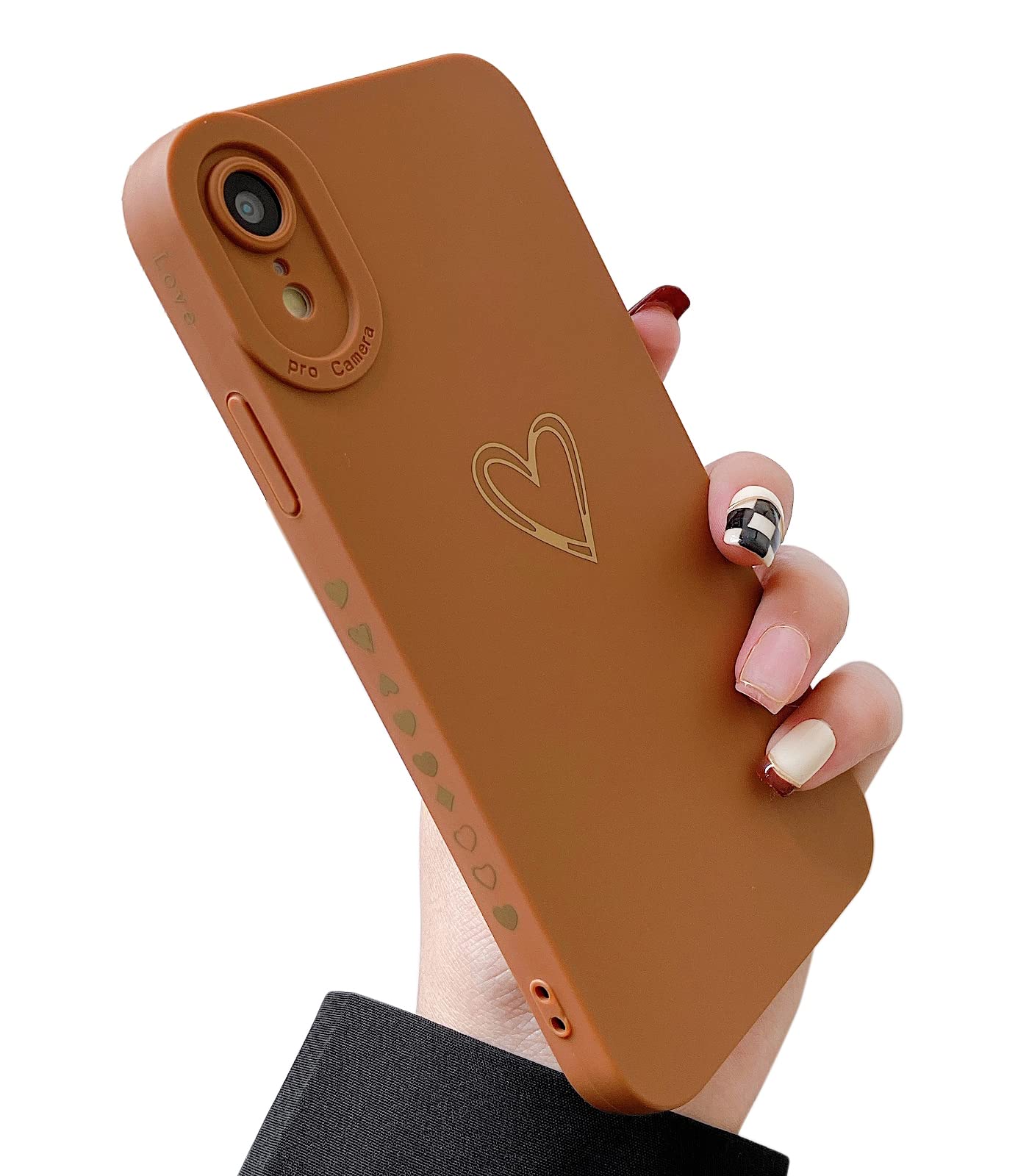 Qokey Cute Heart Plated iPhone XR Case (2018 6.1