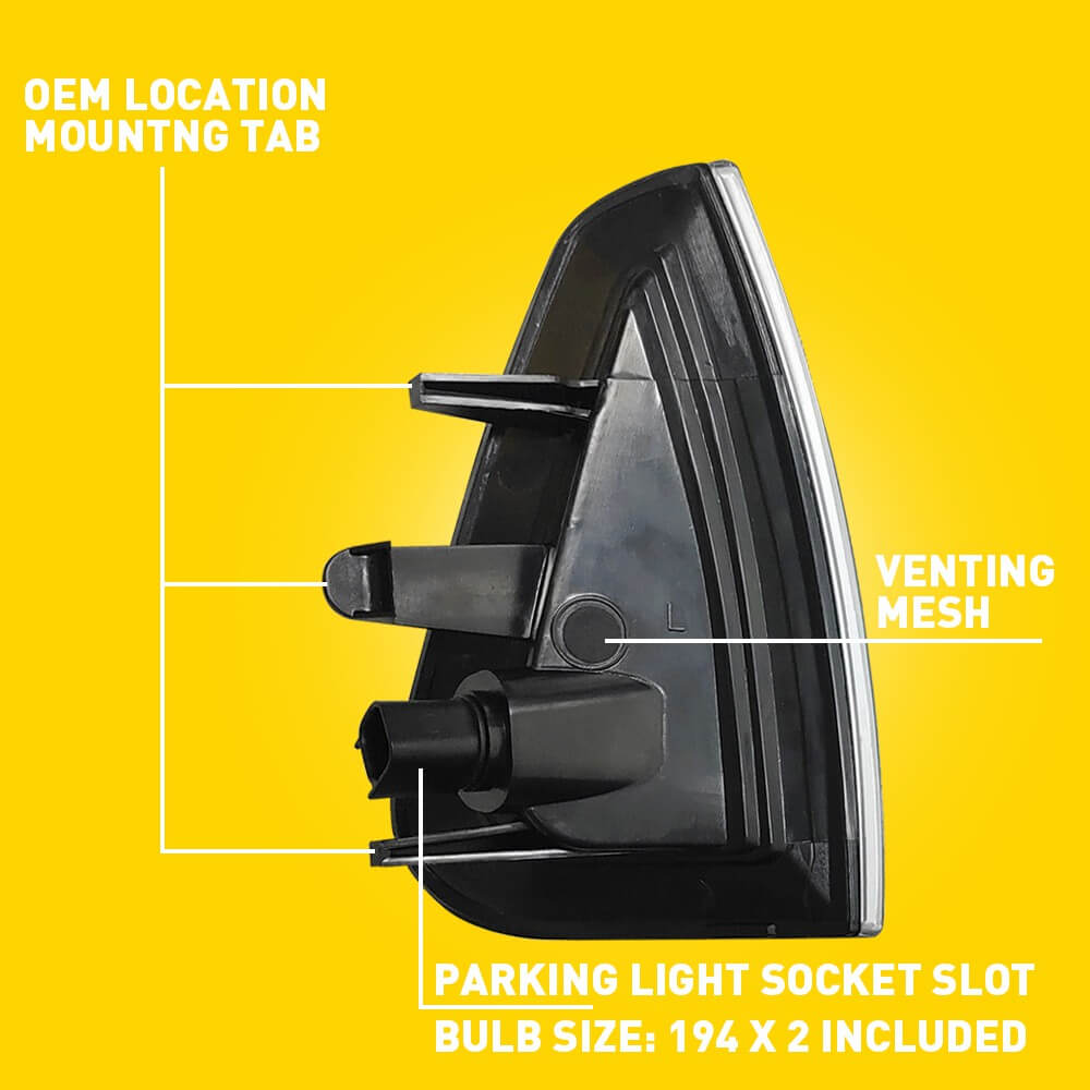 2006-2010 Dodge Charger Corner Light Turn Signal with Halogen Bulb - Compatible with 2006 Dodge Charger Daytona, 2006-2007 Charger Base Models - Durable Replacement for Day & Night Driving, Enhanced Visibility & Safety