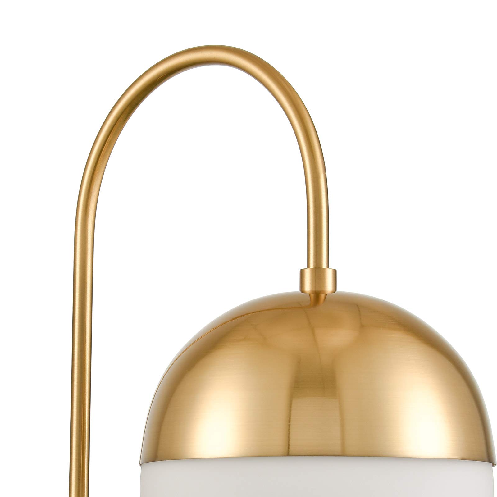 Vintage Mid Century Modern Wall Sconce - Gold Brass Plug-in Wall Lamp with Opal White Glass Globe, Adjustable Switch - Perfect for Bedroom, Living Room & Hallway Lighting