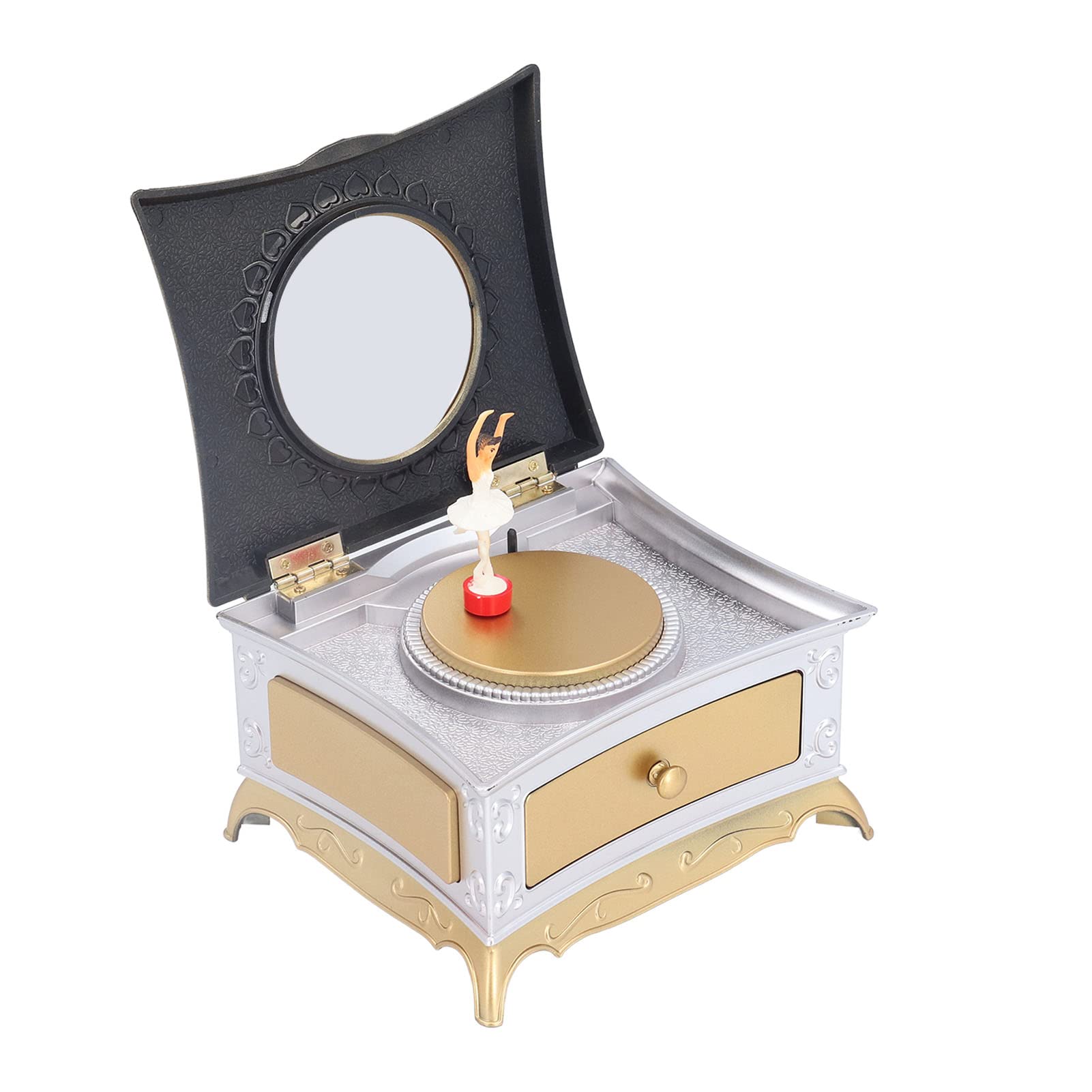 Wene Musical Jewelry Box with Dancing Girl - Elegant Jewelry Storage & Decorative Gift for Women - Perfect for Rings, Necklaces & Small Keepsakes - Bedroom Vanity & Dresser Decor