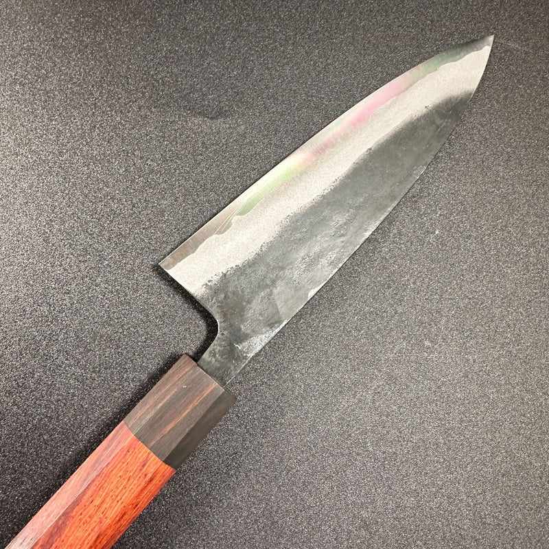 Premium Kyohei Shindo Warikomi Blue #2 Kurouchi 165mm Funayuki Japanese Kitchen Knife with Rosewood Handle - Perfect for Sushi, Sashimi & Precision Vegetable Cutting
