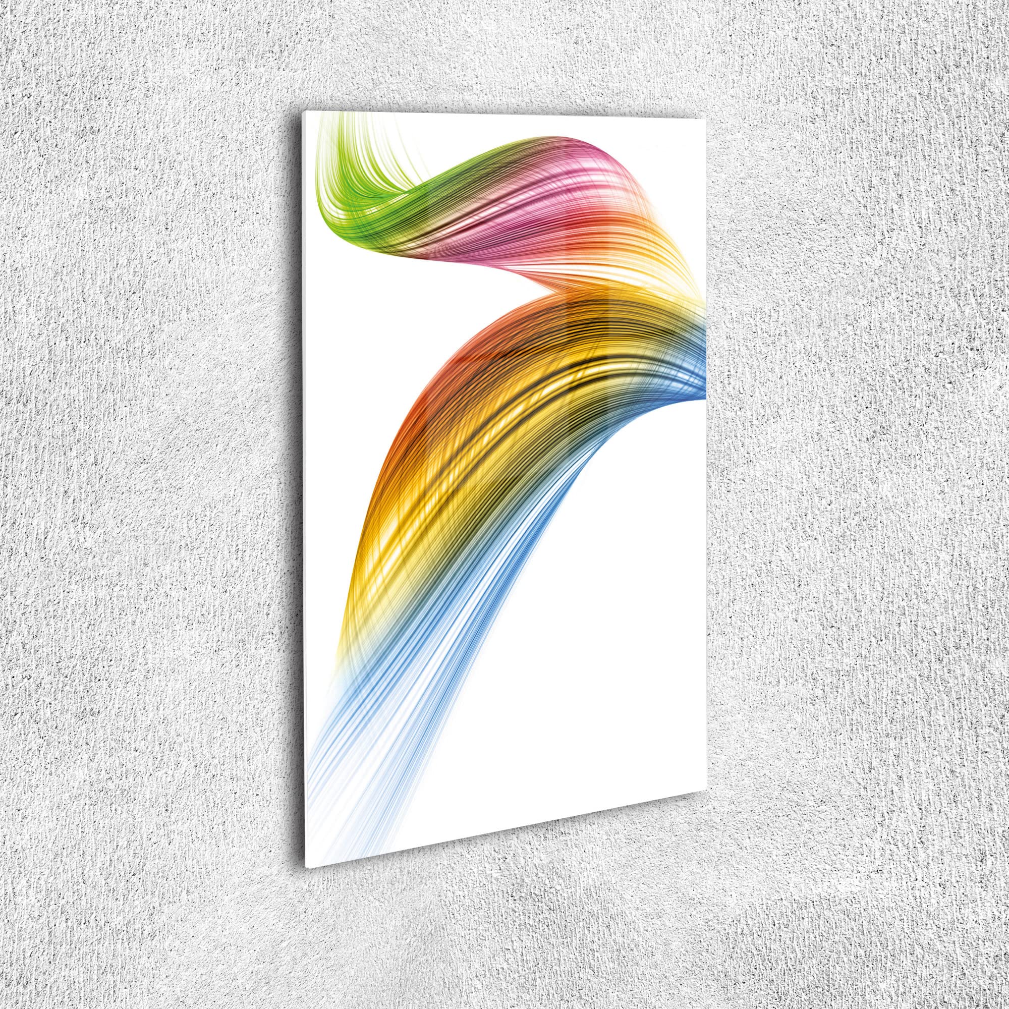 Ambesonne Abstract Acrylic Glass Wall Art - Modern Colorful Vortex Whirls Contemporary Decor - 19