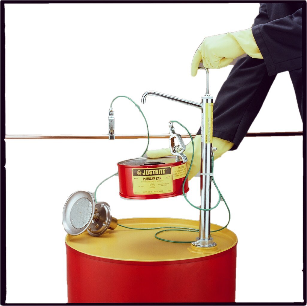 FM-Approved & OSHA Compliant Safety Drum Pump for Flammable Liquids - Model 2000TS | Carbon Steel Body with PTFE Piston | Internal & Spout Flame Arrestors | 2