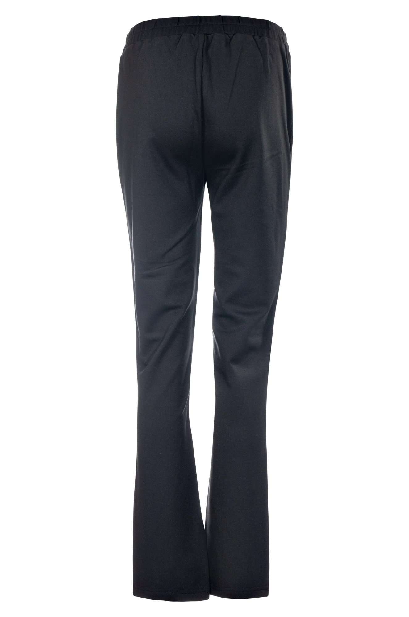 Stylish Black PU Front & Ponte Back Pants for Women - Comfortable & Fashionable Office Wear (7253ZZ) - Perfect for Work, Business Meetings & Casual Outings